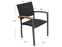 Slickblue 4-Pack Outdoor Patio Dining Chairs All-Weather Pe Wicker and Sturdy Aluminum Alloy Frame