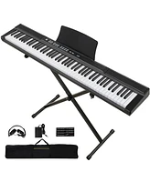 Skonyon 88 Key Electric Digital Piano Keyboard with Stand, Sustain Pedal & Music Rest