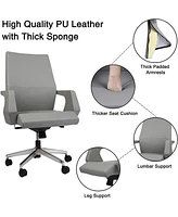 Slickblue Executive Office Chair Ergonomic Leather Home Office Chair with Adjustable Locking Position