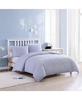 Poppy & Fritz Oxford Stripe Cotton Blue 2 Piece Duvet Cover Set-Twin