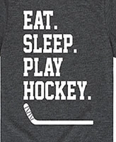 Hybrid Big Boys Eat Sleep Play Hockey Graphic Tee