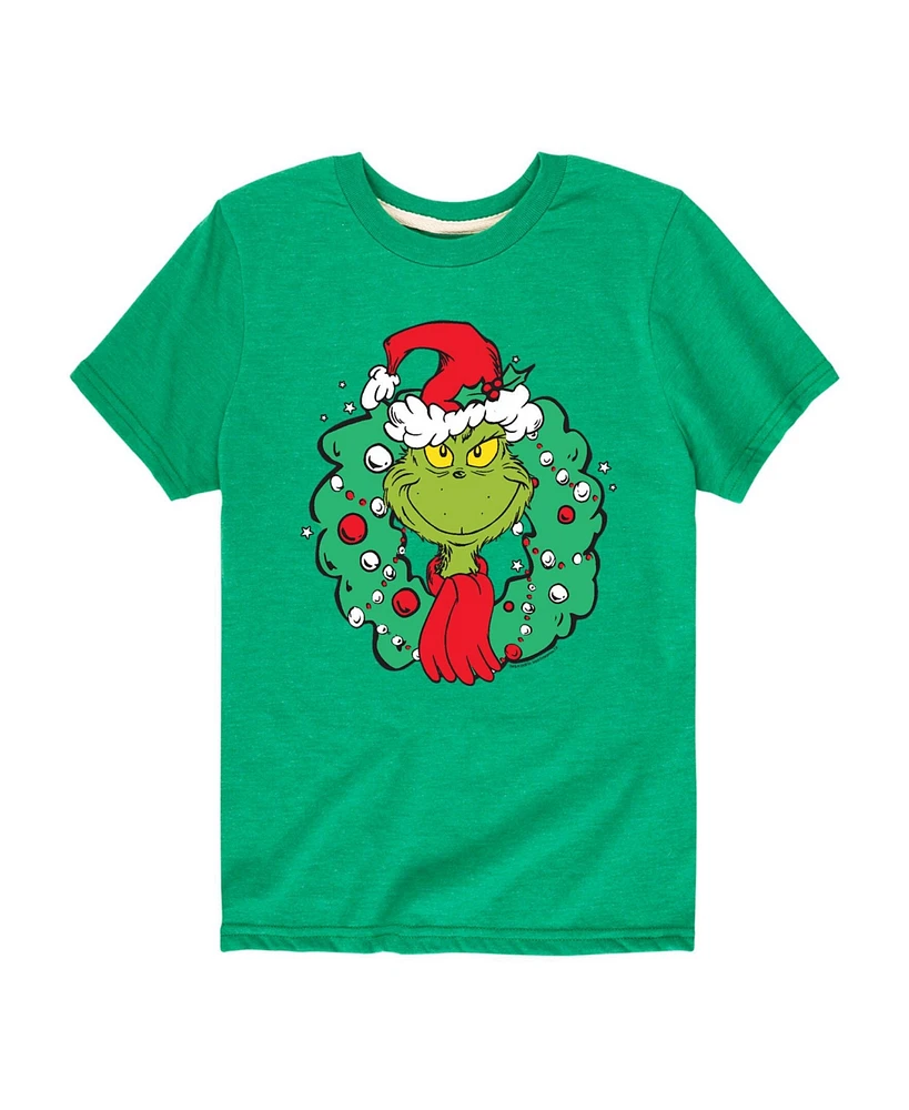 Hybrid Big Boys The Grinch Wreath Graphic Tee