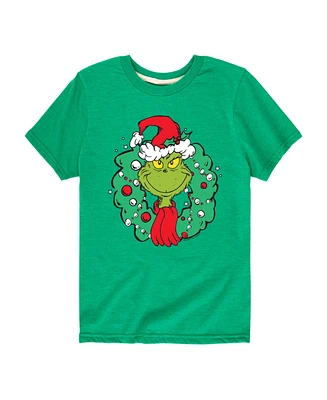 Hybrid Big Boys The Grinch Wreath Graphic Tee