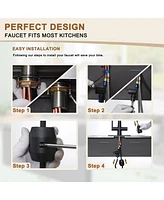 Casainc 1.8 Gpm Pull Down Kitchen Faucet with Deck Plate and Digital Display