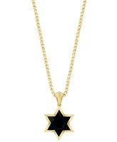 Effy Men's Onyx Star of David 22" Pendant Necklace in 10k Gold