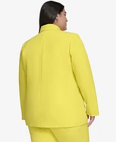 Dkny Plus Notched Collar Double Breasted Blazer