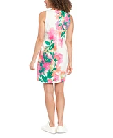 London Times Women's Printed Sleeveless Shift Dress