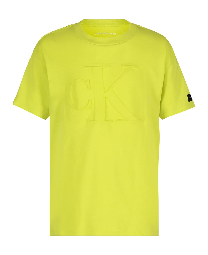 Calvin Klein Big Boys Embossed Ck Short Sleeve Tee