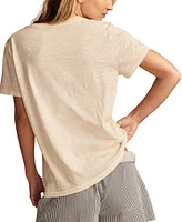 Lucky Brand Women's Cotton Butterfly Heart Crewneck Tee