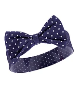 Hudson Baby Infant Girl Cotton Bib and Headband, Apple, 0-6 months