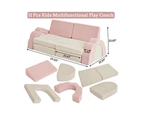 gaomon 11pcs Modular Kids Play Couch, Children Sectional Sofa Floor Toddler Couch for Kids Creative Play