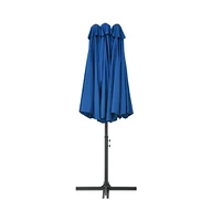 vidaXL Garden Parasol with Aluminum Pole 181.1"x106.3" Blue