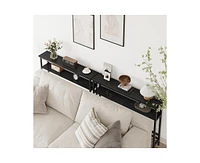 gaomon 5.9" Narrow Sofa Table, 2 Tier Skinny Console Table with Adjustable Shelf, Slim Behind Couch Table for Living Room, Entryway, Hallway