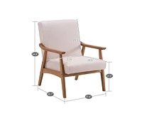 gaomon Retro Single Sofa Chair 330 Lb Load Capacity Easy Assemble Solid Wood Indoor Leisure Chair with Backrest