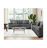 gaomon 83" Sofa Couch for Living Room, Teddy Fleece Comfy Sofa, 3 Seater Couch, Deep Seat Sofa, Modern Couch with 2 Pillows, Sleeper Couch for Living