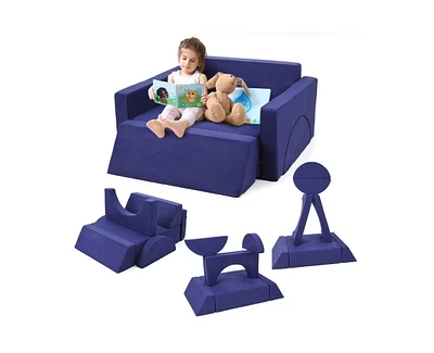 gaomon 7Pcs Kids Play Couch, Modular Kids Sofa Toddler Couch