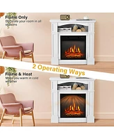 Skonyon 18 Inch 1400W Electric Tv Stand Fireplace with Shelf