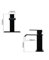 Casainc Single-handle Black Bathroom Faucet Waterfall Spout Sink Faucet