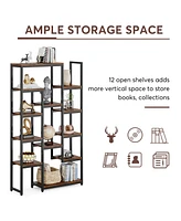 Tribesigns 12-Shelf Display Shelves Book Storage Organizer,6-Tier Bookshelf 70.9 inch Tall Bookcase