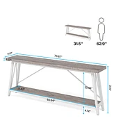 Tribesigns Industrial Entry Console Table,70.9 Inches Extra Long Sofa Table Behind Couch