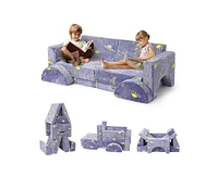 gaomon 8PCS Modular Kids Play Couch, Kids Couch Toddler Couch for Playroom Nursery, Child Sectional Sofa Foam Couch Kids Play Set for Gaming Reading