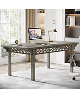 Tribesigns 71-Inch Executive Desk, Large Computer Desk with Sturdy Legs, Farmhouse Office Desk Conference Table, Wood Studying Writing Table Business