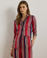 Lauren Ralph Petite Classic-Fit Striped Charmeuse Shirt