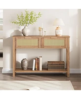 gaomon Entryway Table with 2 Drawers, Console Table for Entryway