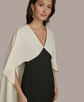 Donna Karan New York Women's V-Neck Cape-Overlay Dress