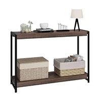 gaomon Console Table, 39.5 Inch Narrow Entryway Table with 2- Tiers Storage Shelves, Entrance Table