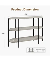gaomon 47.2" Inch Console Table, 3 Tier Industrial Metal Sofa Table