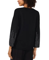 Vince Camuto Women's Crewneck Embellished 3/4-Sleeve Sweater