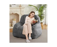 gaomon Giant Bean Bag Chair, Faux Fur Stuffed Bean Bag Couch with Filler, Bean Bag Chair for Adults, Big Lazy Sofa Floor Sofa with Handle