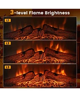 Sugift 18/23 Inch Electric Fireplace Inserted with Adjustable Led Flame-23 inches