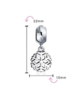 Bling Jewelry Snowflake Christmas Charm Bead Sterling Silver for Bracelets