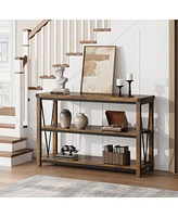 gaomon Farmhouse Entryway Table,47 Inch Narrow Long Console Table with Storage