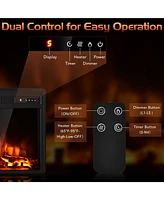 Sugift 18 Inch 1500W Electric Fireplace Freestanding and Recessed Heater