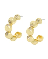 Steve Madden Faux Stone Bubble Hoop Earrings