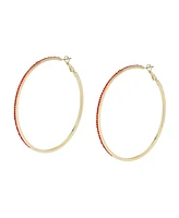 Steve Madden Faux Stone Large Hoop Earrings