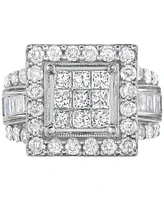 Diamond Cluster Square Halo Ring (2-1/2 ct. t.w.) in 14k White Gold