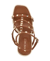 Nine West Women's Sardis Square Toe Wedge Sandals