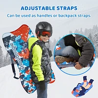 Wham-o Snowboogie 36" Single Rider Snow Sled, Winter Backpack Sled with Pe Foam Core Slick Bottom Adjustable Handles Straps