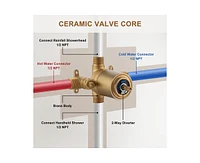 Casainc Pressure Balanced Temperature and Volume Complete Shower System with Rough-in Valve