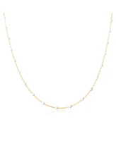 The Lovery White Bead Chain Necklace 14K Gold 16 inches