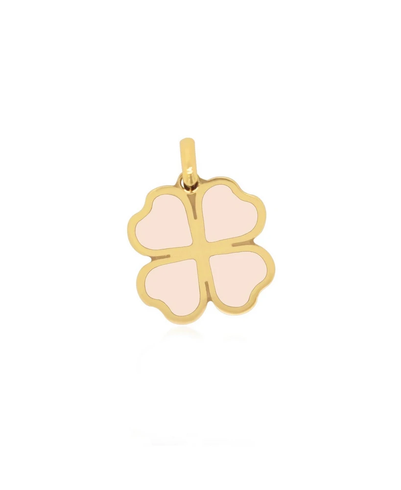 The Lovery Pink Pearl Lucky Clover Charm 14K Gold 18 millimeters