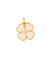 The Lovery Pink Pearl Lucky Clover Charm 14K Gold 18 millimeters