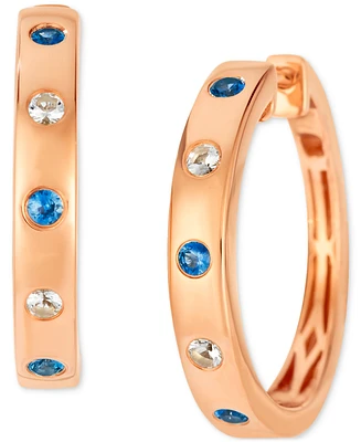 Le Vian Anywear Everywear Blueberry Sapphire (1/6 ct. t.w.) & White (1/10 Hoop Earrings 14k Honey Gold