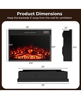 Sugift 23 Inch Electric Fireplace Insert Fireplace Heater with Adjustable Flame Color