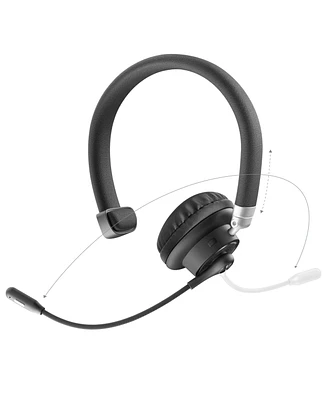 Noise-Canceling Rechargeable Wireless Headset with Ambidextrous Microphone