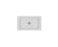 Casainc 30" Frame Design Reversible Installation Fireclay Kitchen Sink With Grid and Drainer